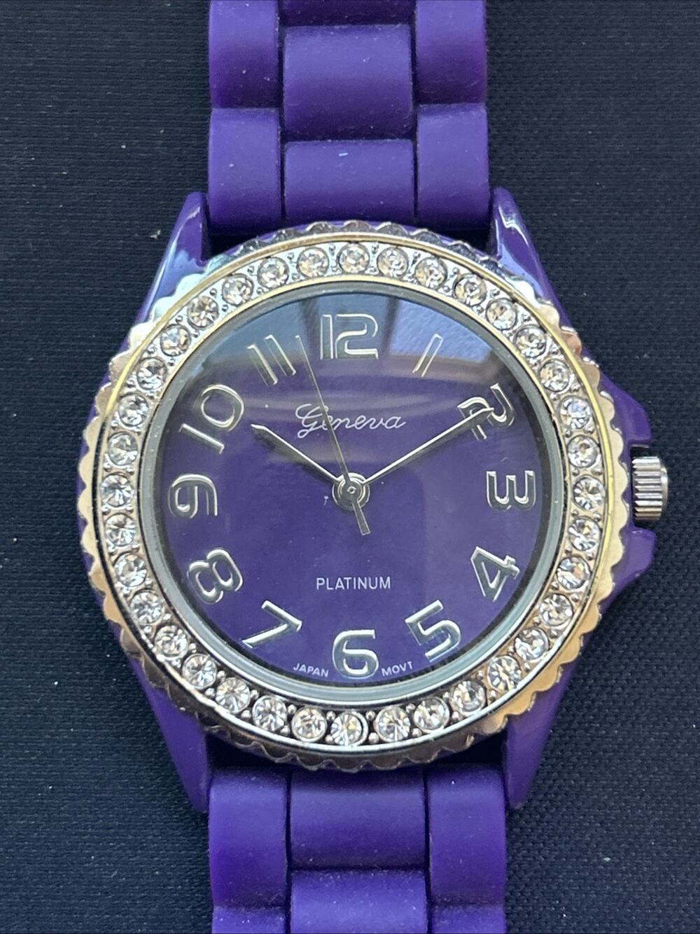 Geneva Silver Tone Purple Dial And Band Women’s Quartz Watch